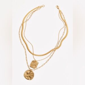 Free People Oversized Coin Necklace Gold